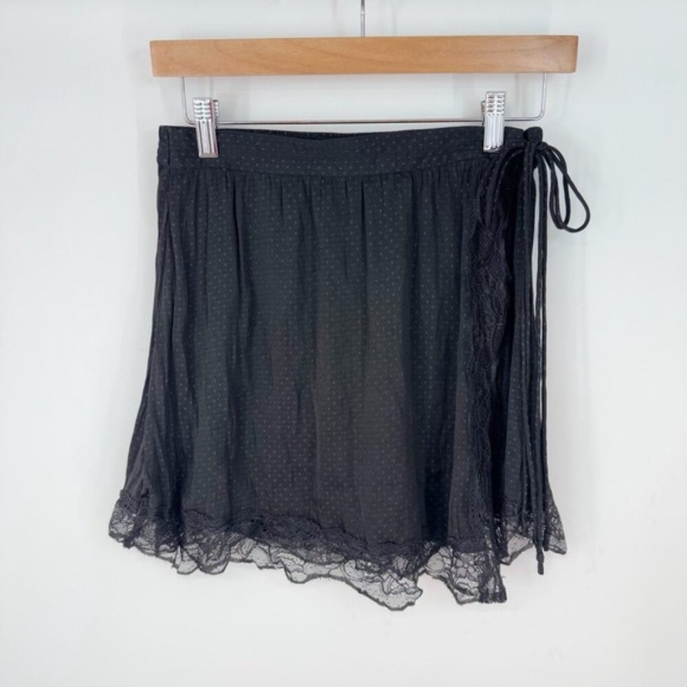 Intimately by Free People Black Lace Lightweight Asymmetrical Mini Wrap Medium